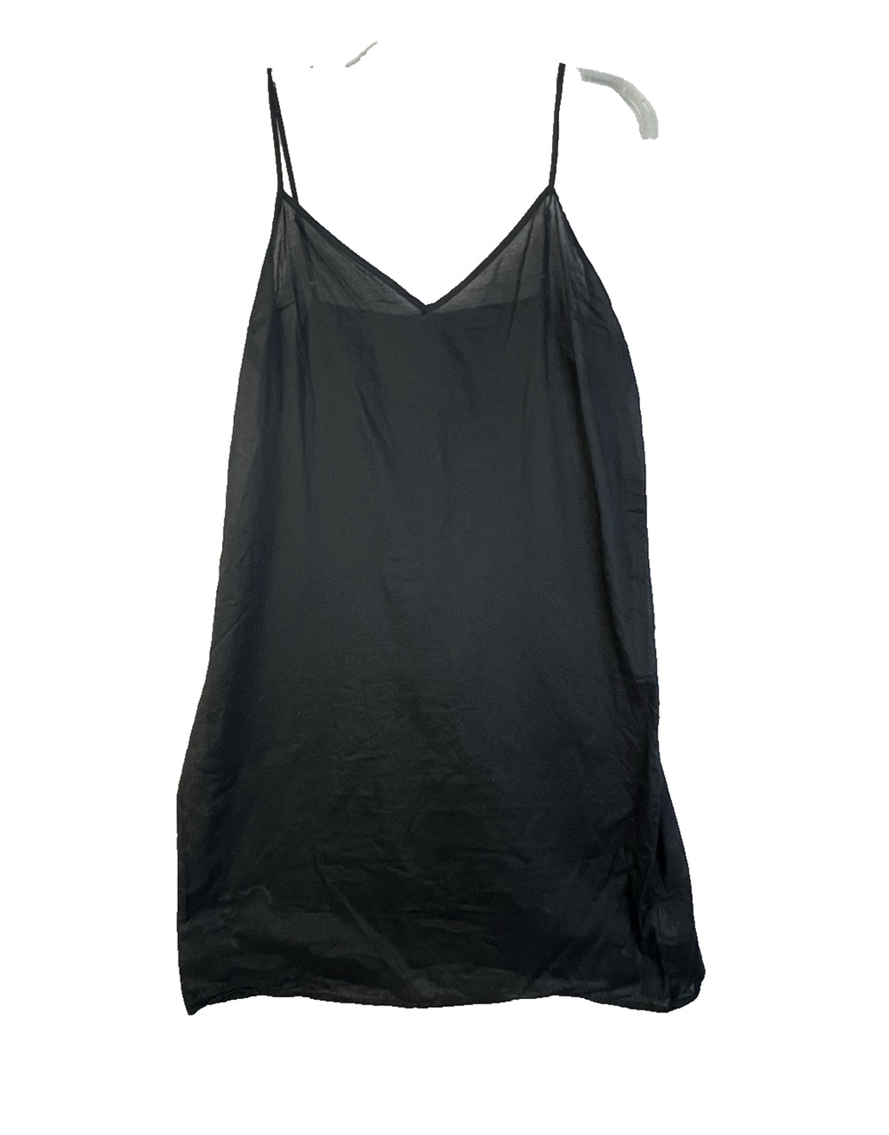 Semi Sheer Chemise Gown Women Large Black Lingerie Sexy Sleepwear Short Strappy